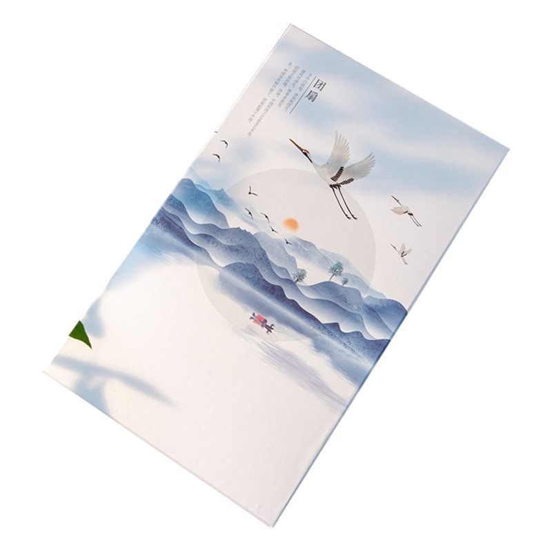 Factory in stock straight hair cover national style fan box antique crane element handbag hand gift box packaging box