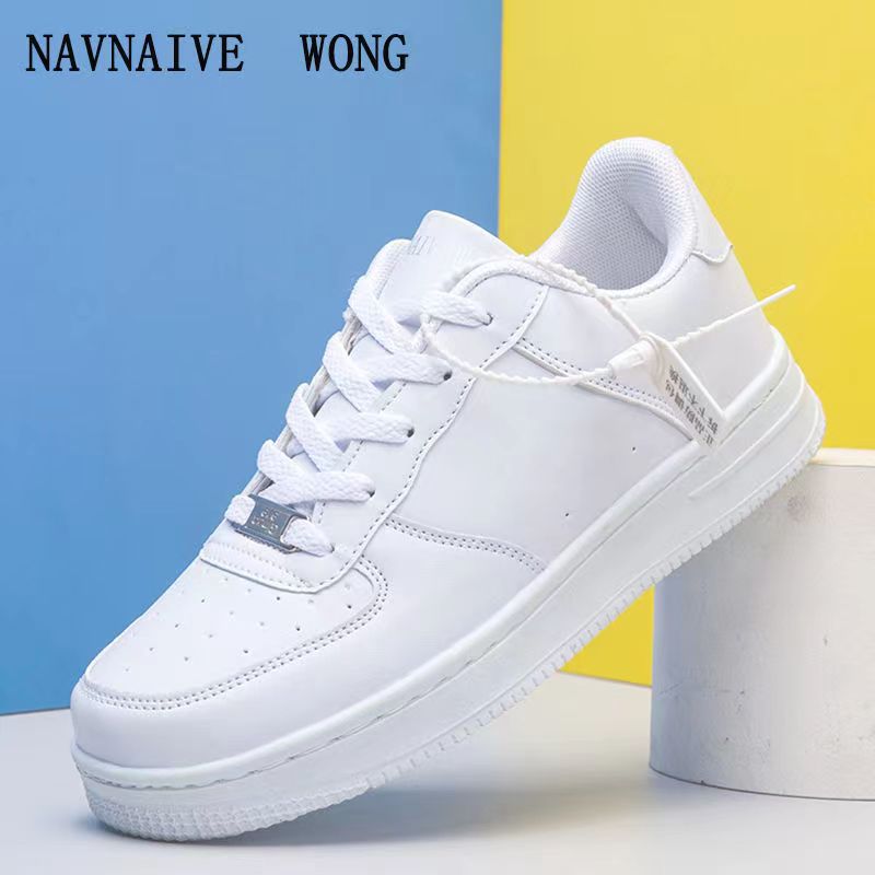 Men's sneakers 2024 spring and autumn couple sports casual versatile student simple lace-up Korean style women's white shoes