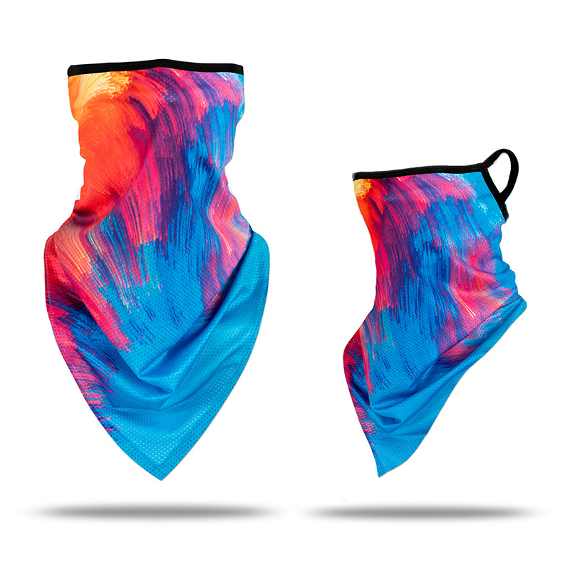 Picture of Ice Silk Ear Hanging Mask Triangle Towel Neck Set Mesh Sunscreen Outdoor Riding Fishing Windproof Scarf Men's and Women's Face Towel Summer