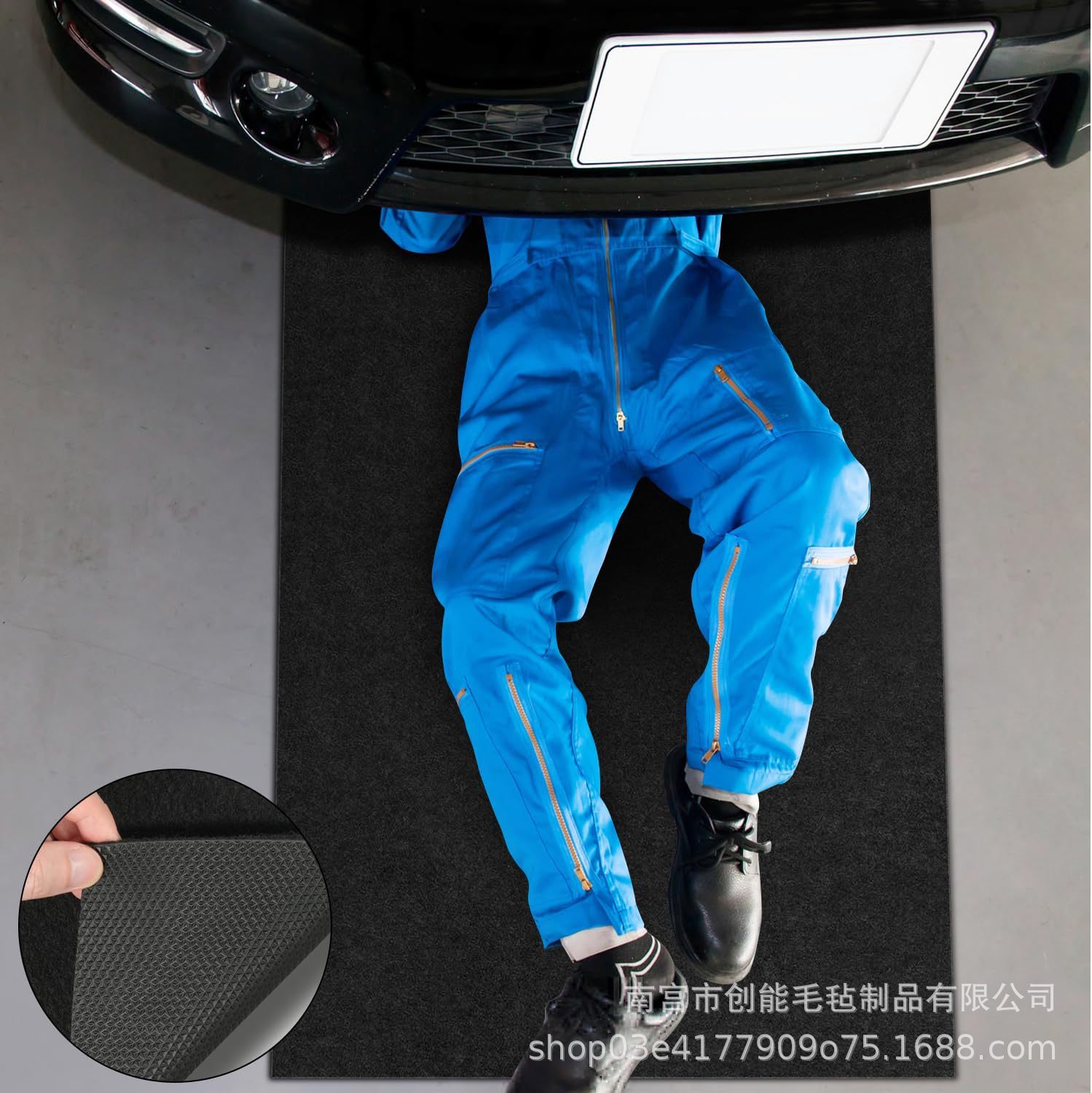 Tpr White Black Non-Slip Felt Floor Mat Garage Water-Absorbent and Oil-Proof Car and Motorcycle Repair Mat to Prevent Oil Spillage Mat