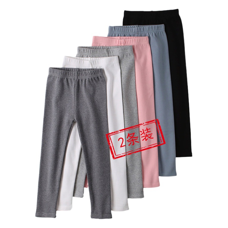 Picture of Girls' leggings spring and autumn thin white outer wear children's black autumn pure cotton gray baby thick long pants