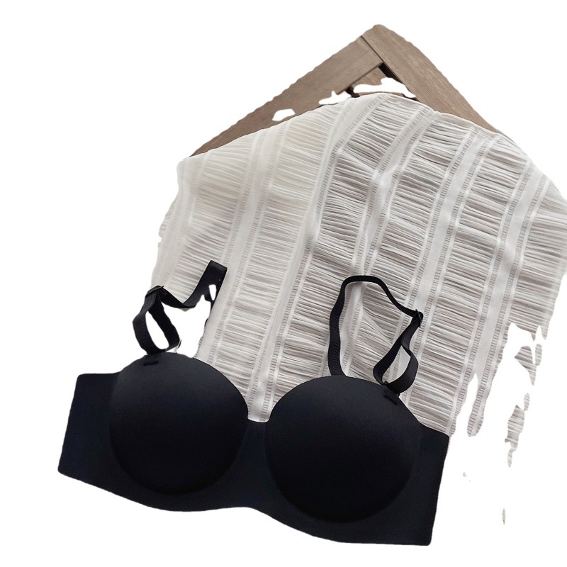 Jianmei Japanese style solid color glossy underwear small chest push up top support comfortable breathable wireless underwear