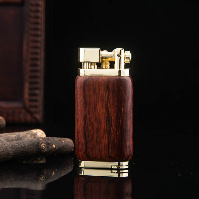 Picture of Grinding wheel open flame cigarette lighter gas creative inflatable Langsheng oblique fire lighter metal pipe mini lighter gift