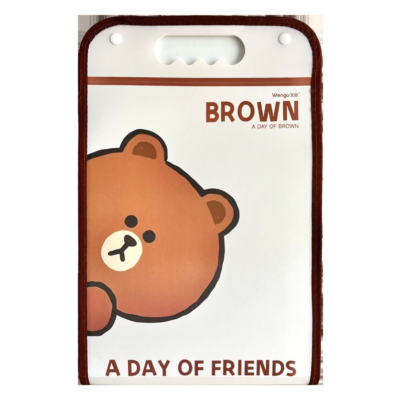 Wengu Brown Bear series a4/13 paper storage bag student folder paper folder information file bag