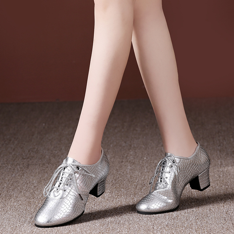 New Fashion Stone Pattern Dance Shoes Women's Jitterba Sappers Dance Shoes Teacher Shoes Soft Sole Square Dance Dancing Shoes