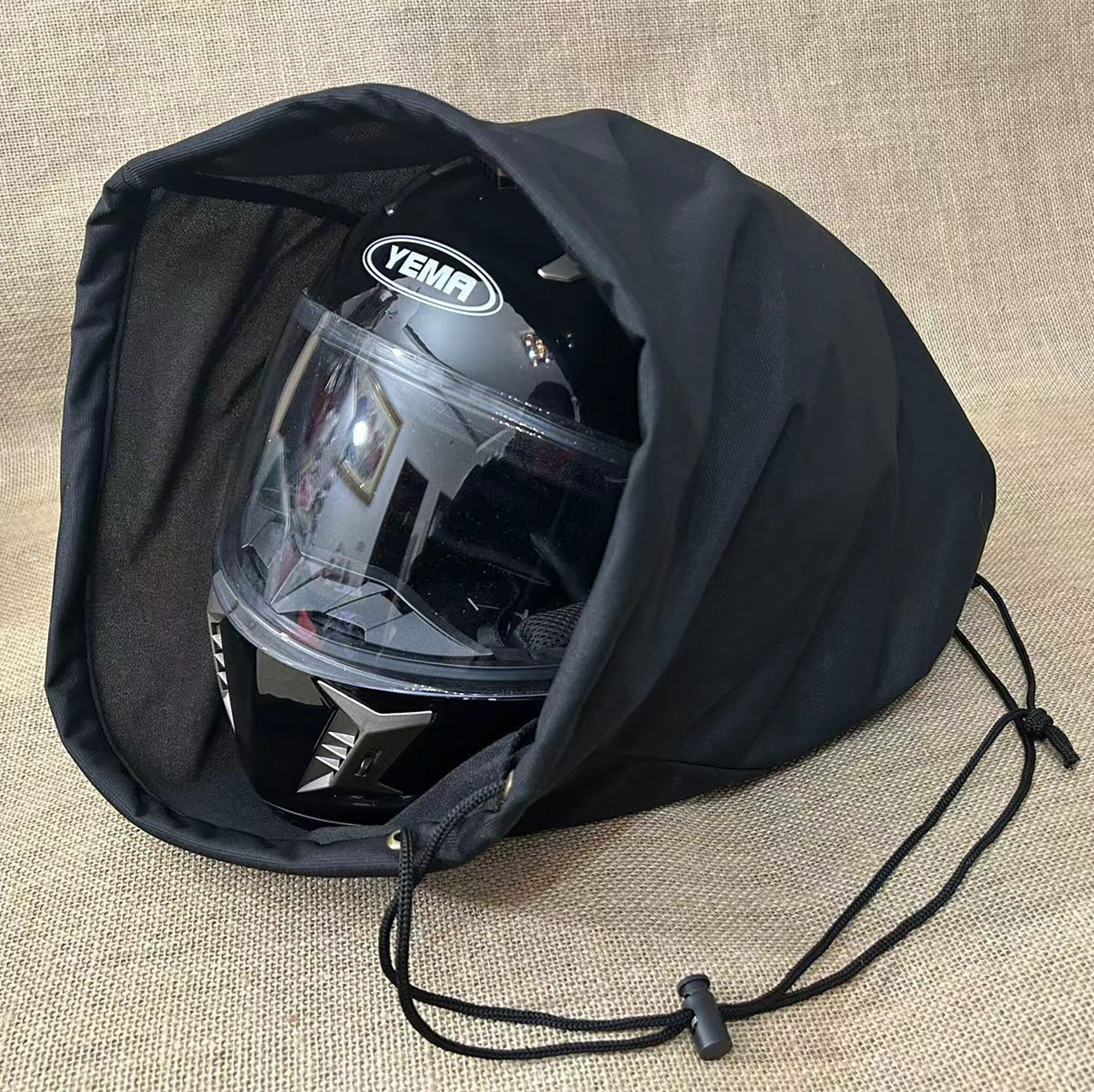 Ordinary velvet full helmet bag breathable non-waterproof motorcycle helmet bag storage bag dustproof cloth bag