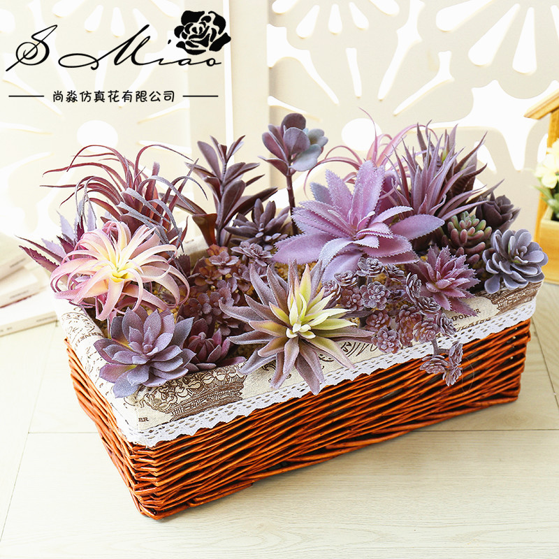 009 Purple Series Succulent Flower Head Creative DIY Design Wall Hanging Flower Pot Accessories Jinhua Manufacturer