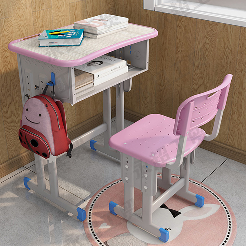 Picture of Primary and Secondary School Students Desks and Chairs School Training Tutoring Class Tutoring Lift Children's Desks Learning Desks and Chairs Writing Set