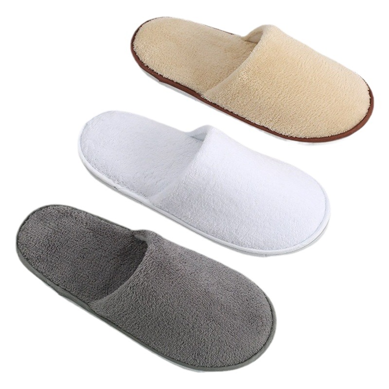 Picture of Disposable Slippers Hospitality Home Indoor Homestay Hotel Guesthouse Club Men's and Women's Coral Fleece Thickened Travel