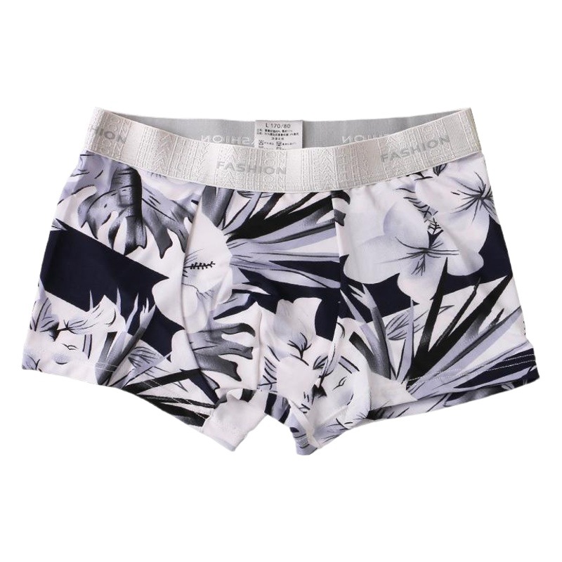Summer men's ice silk underwear wholesale ultra-thin mid-waist sexy breathable boxers youth personality Korean style pants