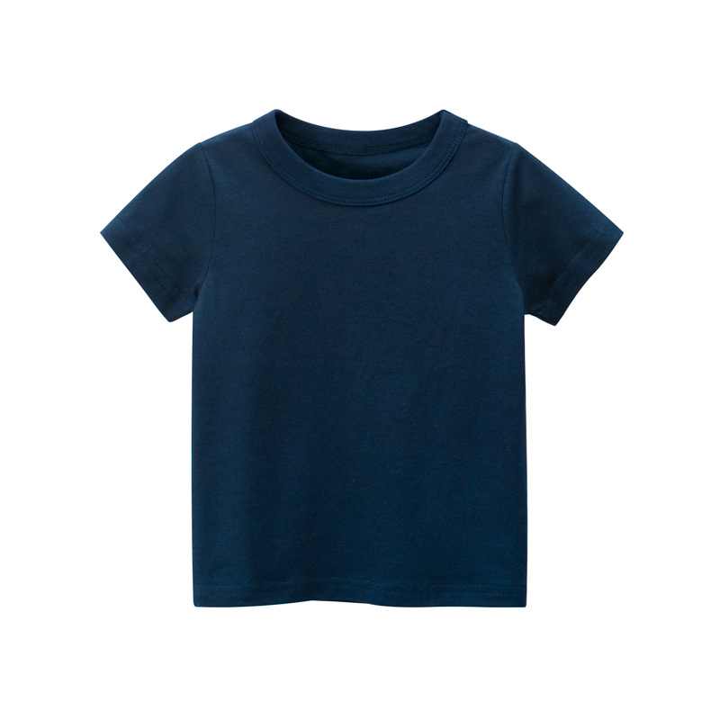 Picture of 27Kids Kidsren's Clothing Summer 2025 Kidsren's Short-Sleeved T-Shirt Advertising Shirt Korean Style Pure Color Unpatterned Kidsren's Clothing