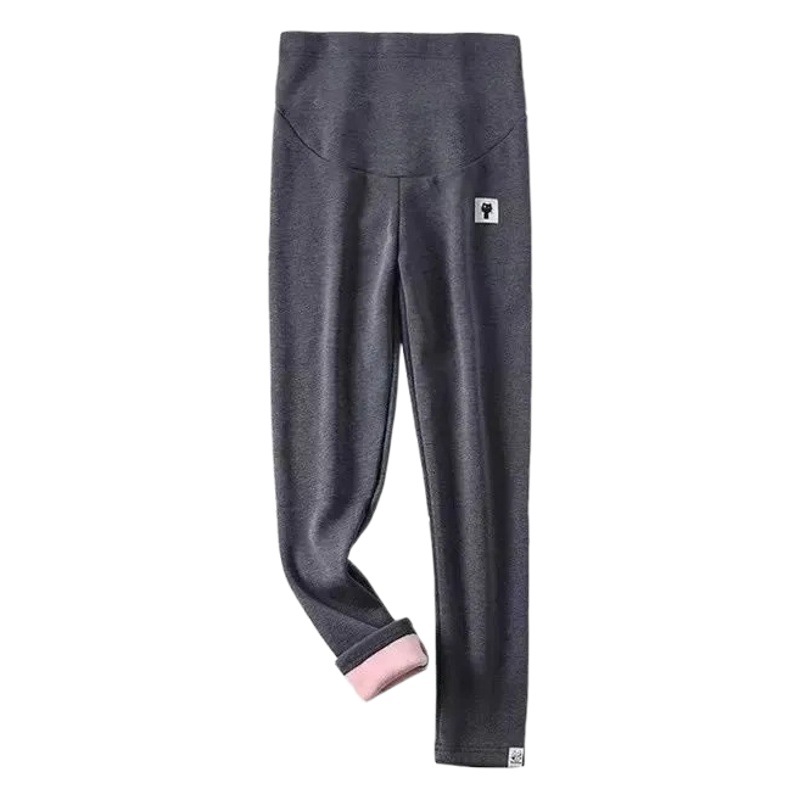 Picture of 2024 autumn and winter maternity fleece-lined warm pants non-inverted velvet padded outside wear stretch abdominal pants spring and summer leggings