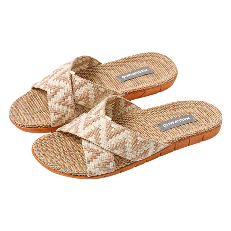 Bug Rabbit Linen Slippers Women's Summer Home Indoor Home Non-Slip Household Breathable Slippers Men's Spring and Autumn Four Seasons