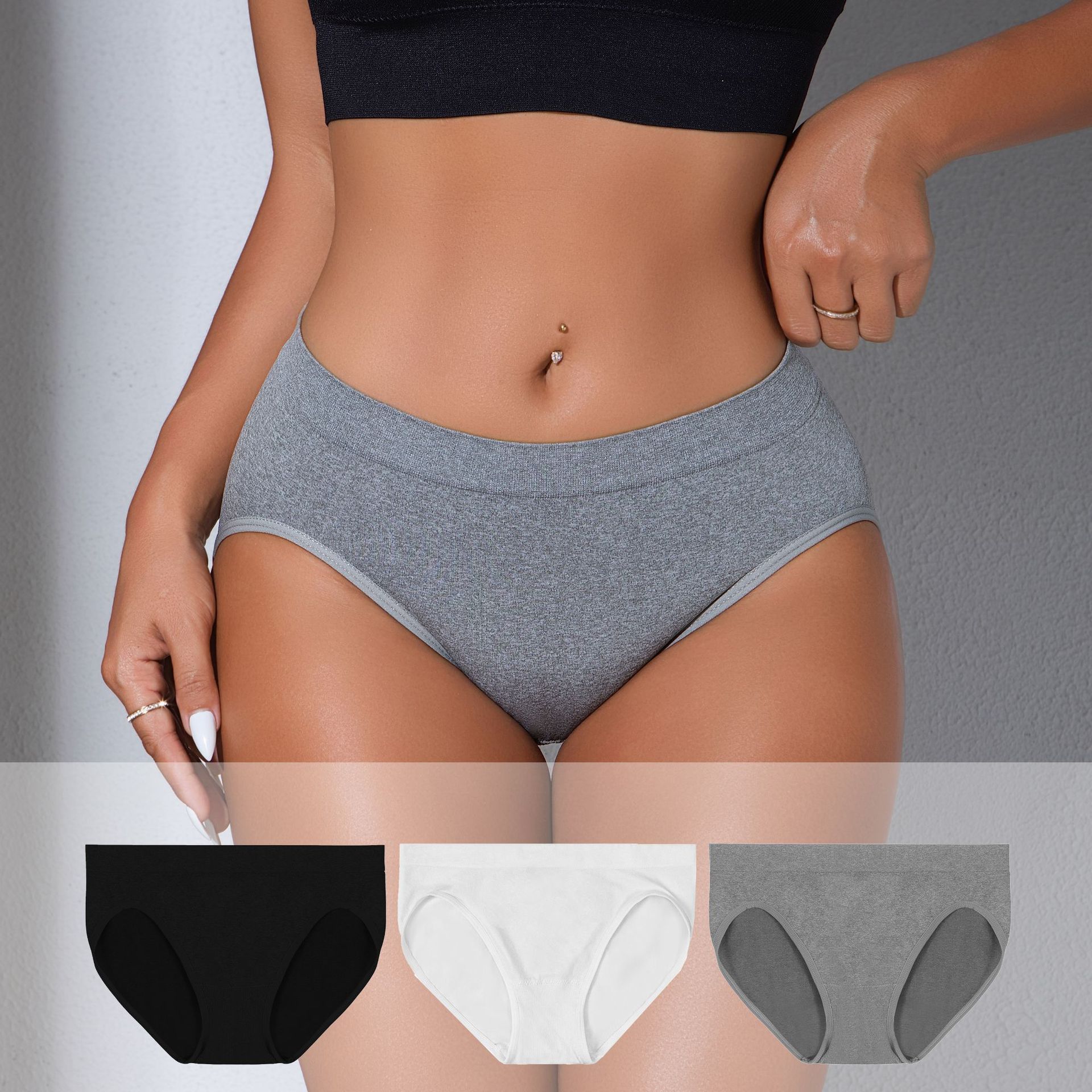 Cross-border special for ladies briefs thin light non-sense breathable low waist pull seamless underwear wholesale