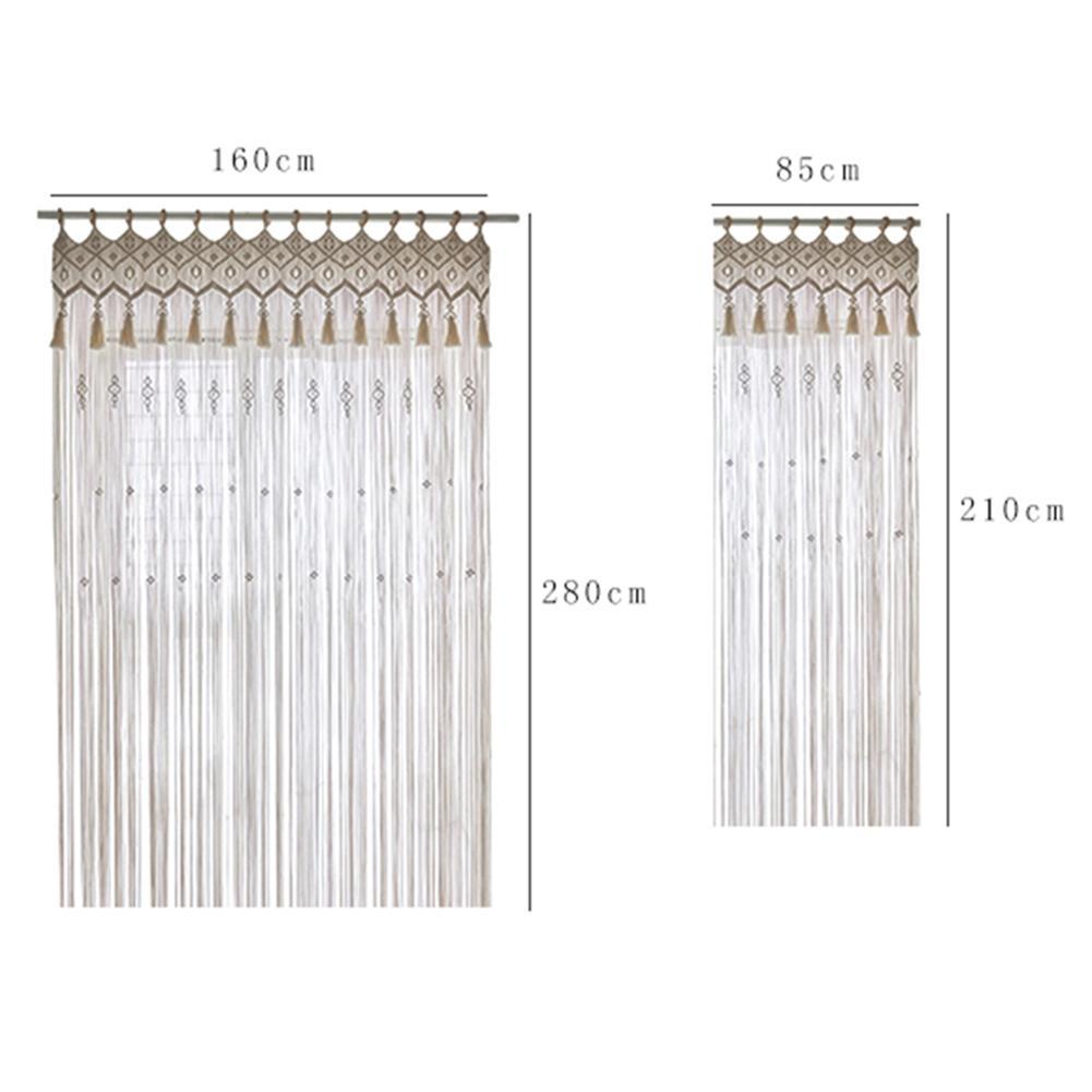 Picture of Hand-Woven Cotton Rope Tapestry Door Curtain Bay Window Bohemian Wedding Backdrop Partition Curtain Decoration Bedroom Home Decor