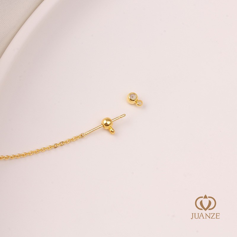 Picture of Bag gold color belt hanging without hanging silicone plug positioning adjustment round bead spacer handmade DIY hand necklace material accessories