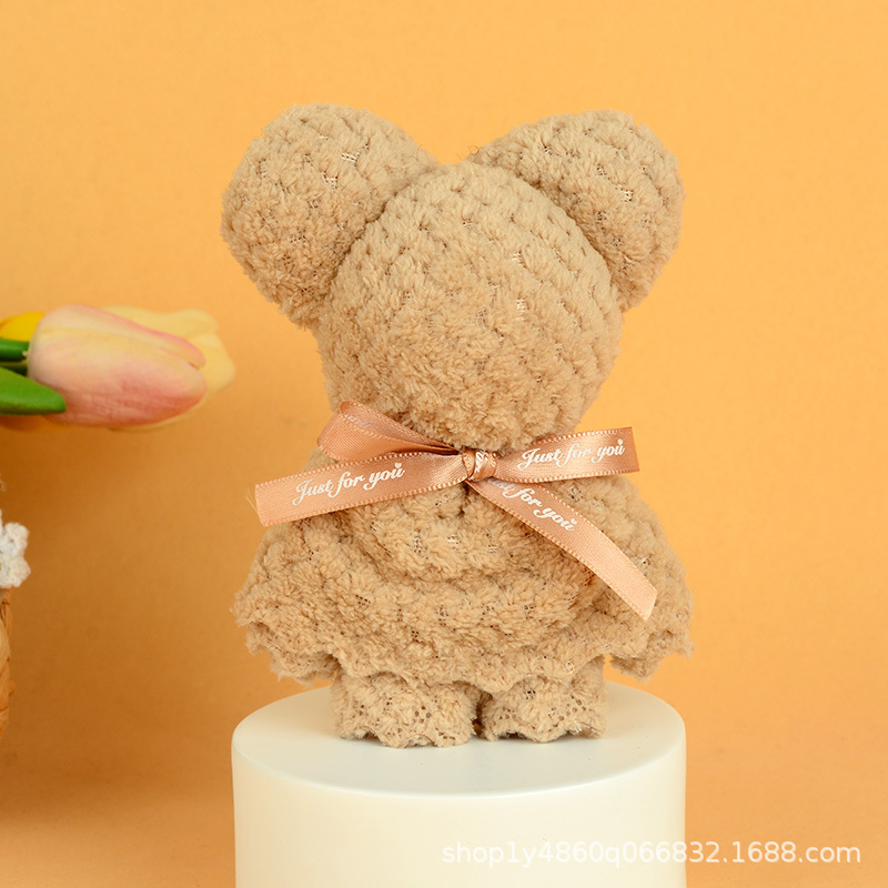 Picture of Pineapple Pie Towel Bear Shape Wedding Happy Word Accompanying Gift Happy Shop Full Moon One-Year-Old Return Gift Creative Gift Square