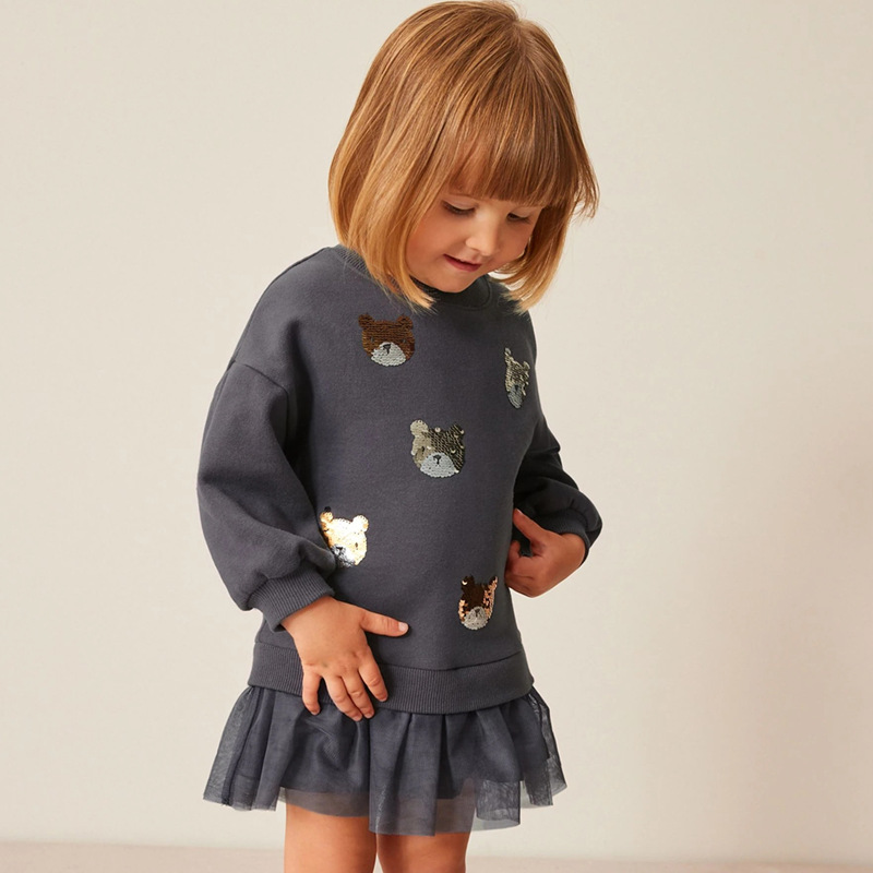 Picture of Princess Dress Cross-Border Supply Spring and Autumn Girls Long-Sleeved Sweatshirt Dress European and American Hot Selling Girls Sweatshirt Dress