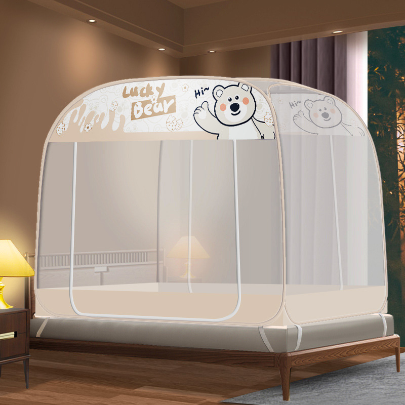 Picture of Yurt mosquito net installation-free cross-border household dormitory foldable zipper dustproof bottomless manufacturers a generation of hair