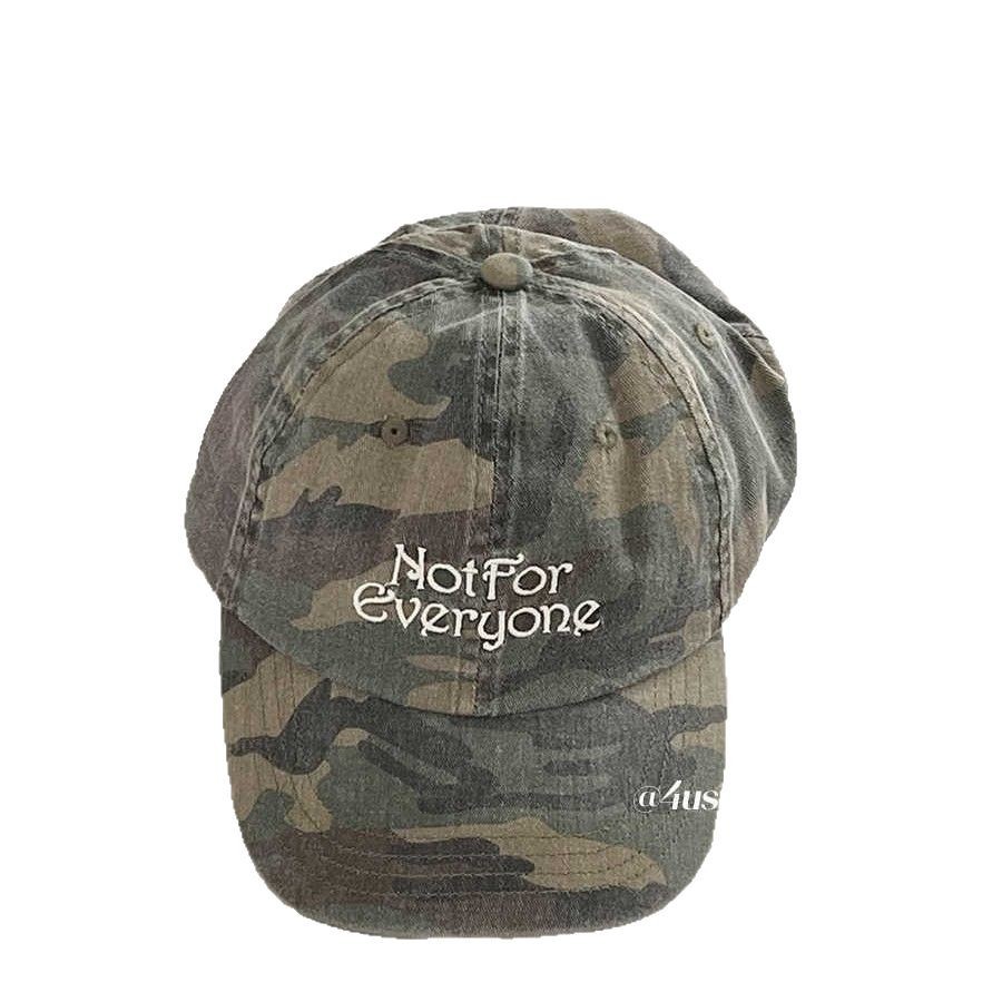 Picture of Hot Girl Street Vintage Camouflage Antique Washed Letter Embroidered Baseball Cap Women's Soft Top Show Face Small Cap Couple