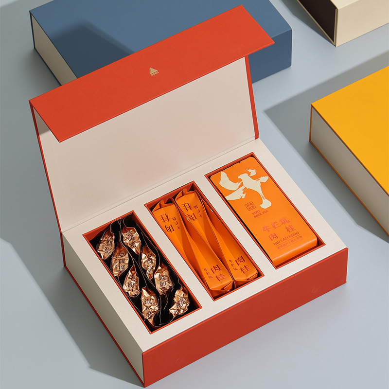 Rock Tea Gift Box Empty Box High-end Dahongpao Cinnamon Narcissus Tieguanyin Tea Packaging Box Wholesale Tea Box