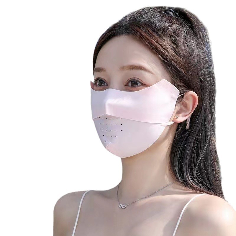 Picture of Sunscreen Mask Women's Anti-ultraviolet Summer Black Sunshade Full Face Mask Ice Silk Thin Breathable Eye Corner Stereo