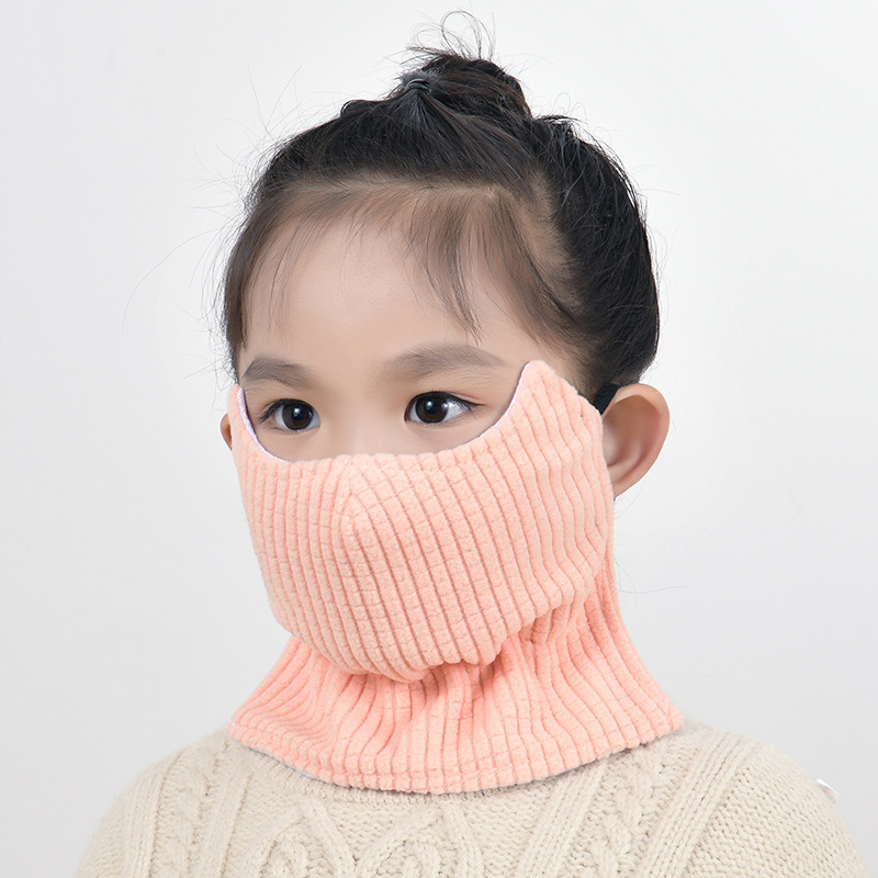 Picture of Children's Mask Warm Cold-proof Windproof Autumn and Winter Girls Fashion Baby Thickened Neck Protection Ventilating Mask Washable