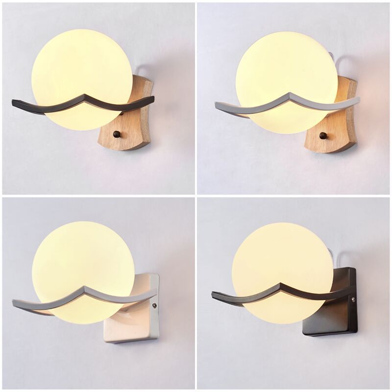 New Nordic Style Bedroom Creative Wooden Bedside Wall Lamp led Simple Living Room Wall Lamp Post-modern Stair Ausway Lamp