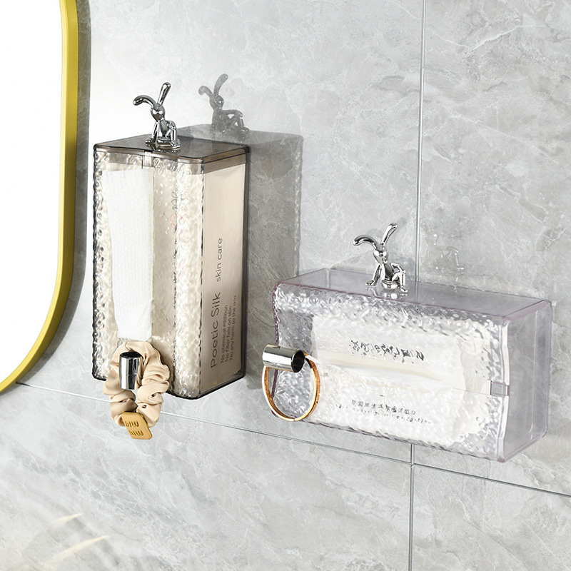 Picture of High-end Decorative Living Room Tissue Box Light Luxury Bedroom Creative Simple Paper Box Wall-mounted Toilet Storage Box