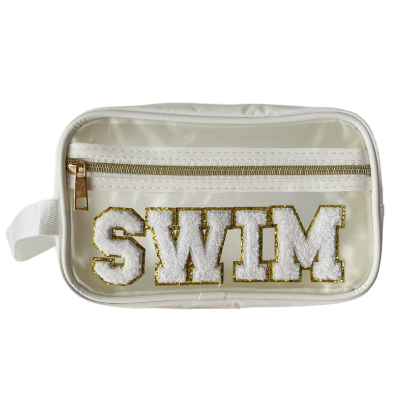 Picture of Amazon hot chenille letter portable transparent cosmetic bag PU portable large capacity storage bag wholesale in stock