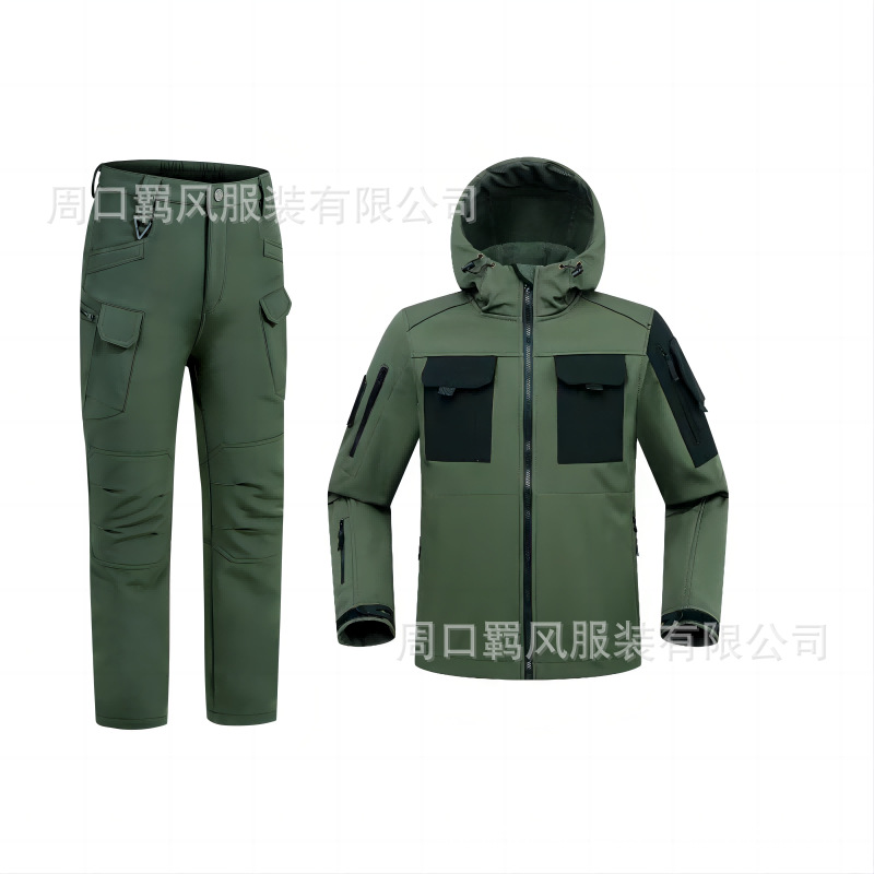 Picture of Beetle suit soft shell jacket men's outdoor commuter tactical fleece-lined thickened windproof warm jacket