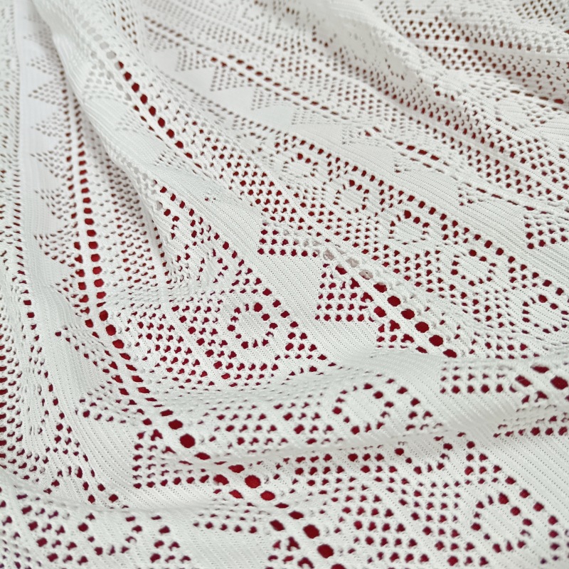 Hollow Knitted Jacquard Mesh Cloth Personalized Fashion Stretch Thin Mesh Sports Yoga Clothing Curtain Tablecloth Fabric