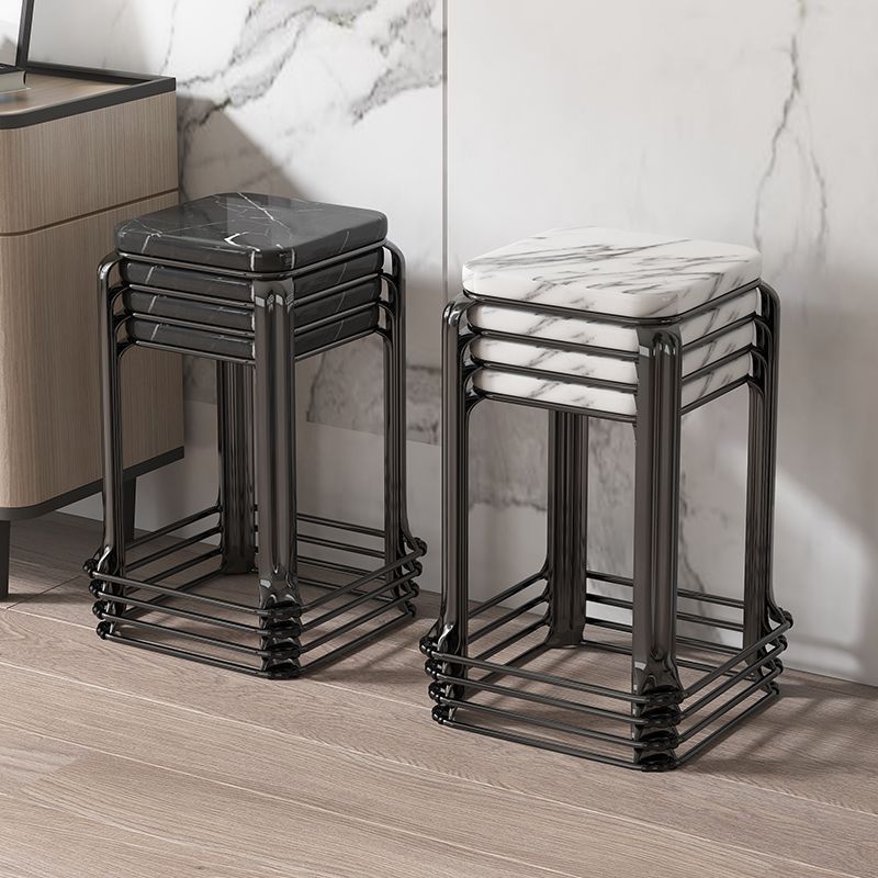 Modern and simple wrought iron stools for home use, stackable square stools, simple living room stools, dining table stools, storage stools, store stools