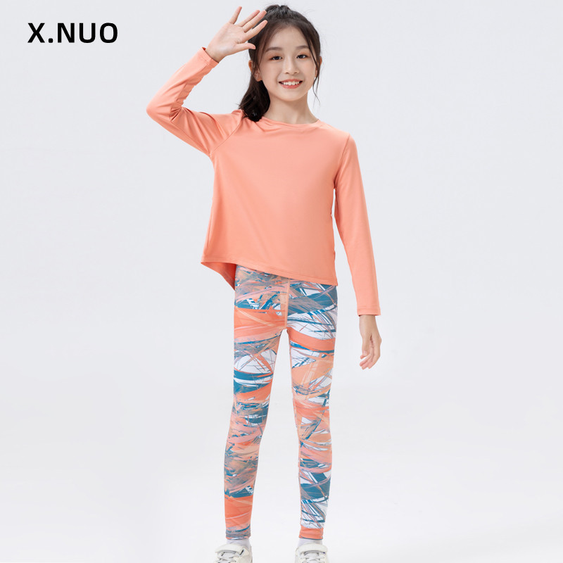 Children's Quick-drying Sports Suit Girls' Spring and Summer Yoga Running Badminton Group Training Suit Basketball Short-sleeved T-shirt