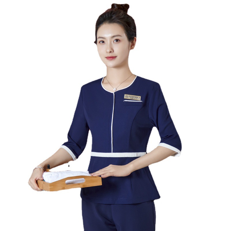 Picture of High-end beauty salon beautician work clothes female temperament suit spa health salon foot bath pedicure shop technician work clothes