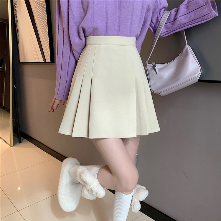 Temperament socialite skirt 2023 new women's autumn and winter chubby girl high waist slim black A- line skirt pleated short skirt
