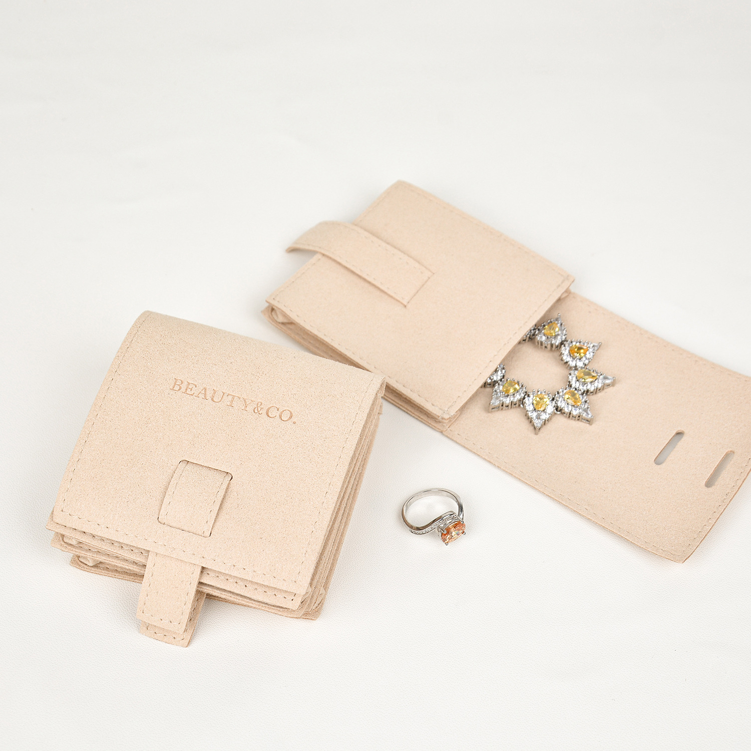 Microfiber Jewelry Jewelry Bag Storage Bag Jewelry Bag Carry-on Jewelry Bag Ring Pendant Bag Microfiber Small Bag New Product