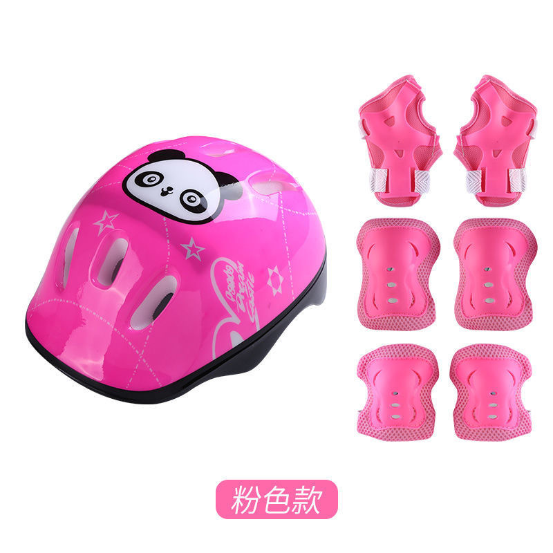 Roller Skating Protective Gear Set Kidsren's Adjustable Helmet Bicycle Scooter Skates Helmet Protective Gear 7-Piece Set