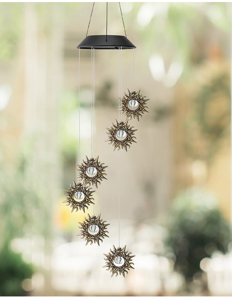 Picture of Solar outdoor garden lawn lamp cross-border new garden villa decorative lamp moon wind chimes waterproof hanging lamp