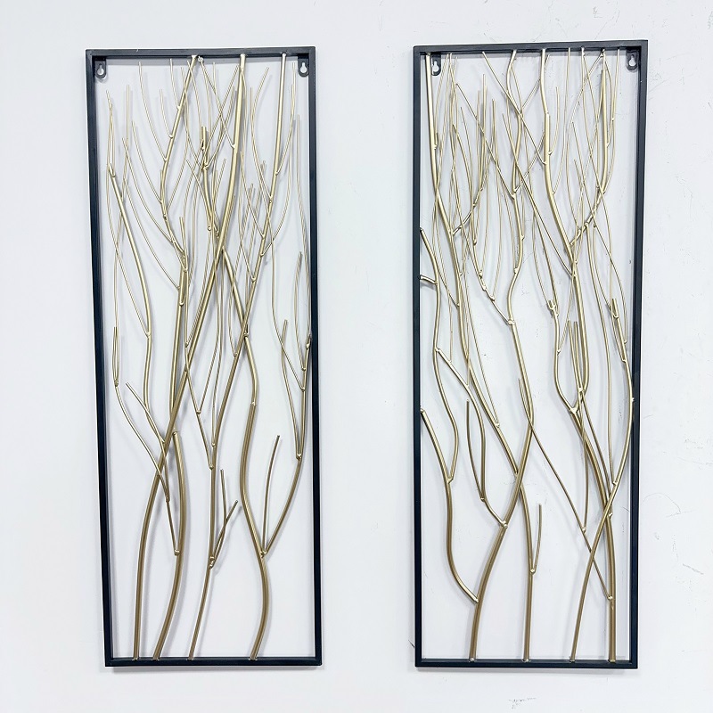 New Chinese style porch wall decoration wall hanging decoration three-dimensional iron hotel club background wall hanging branches abstract