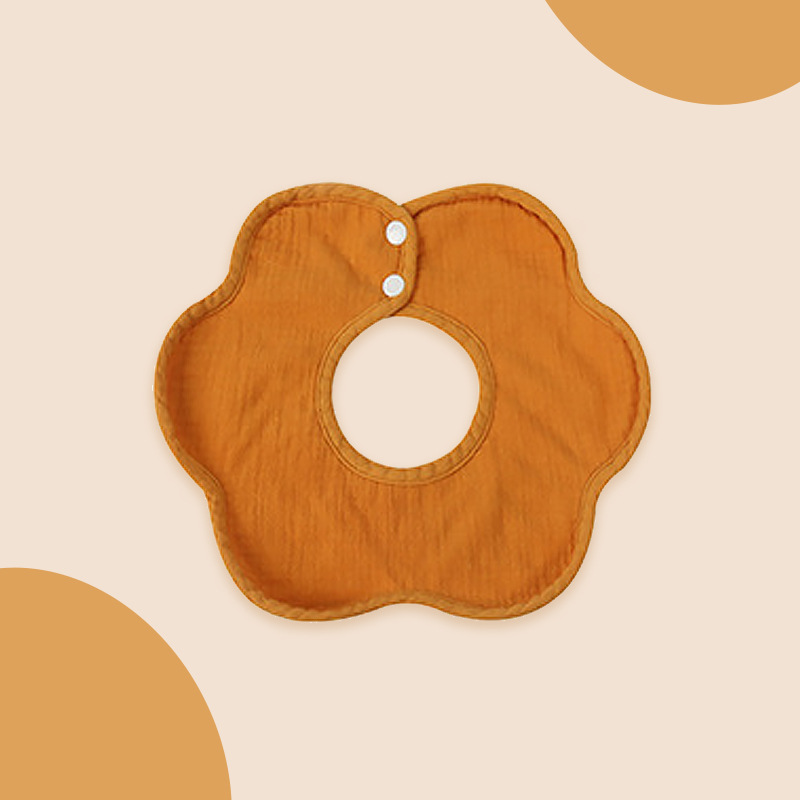 Picture of Gauze Peas Velvet Baby Petal Bib Pure Cotton Baby Sipe Towel Pure Cotton Waterproof Autumn and Winter Thickened Newborn Bib