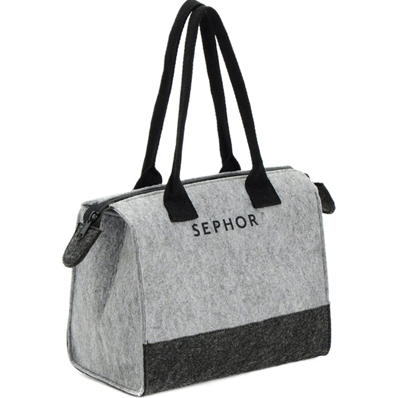 New felt fabric portable bag fashion felt satchel zipper tableware storage personalized logo handbag