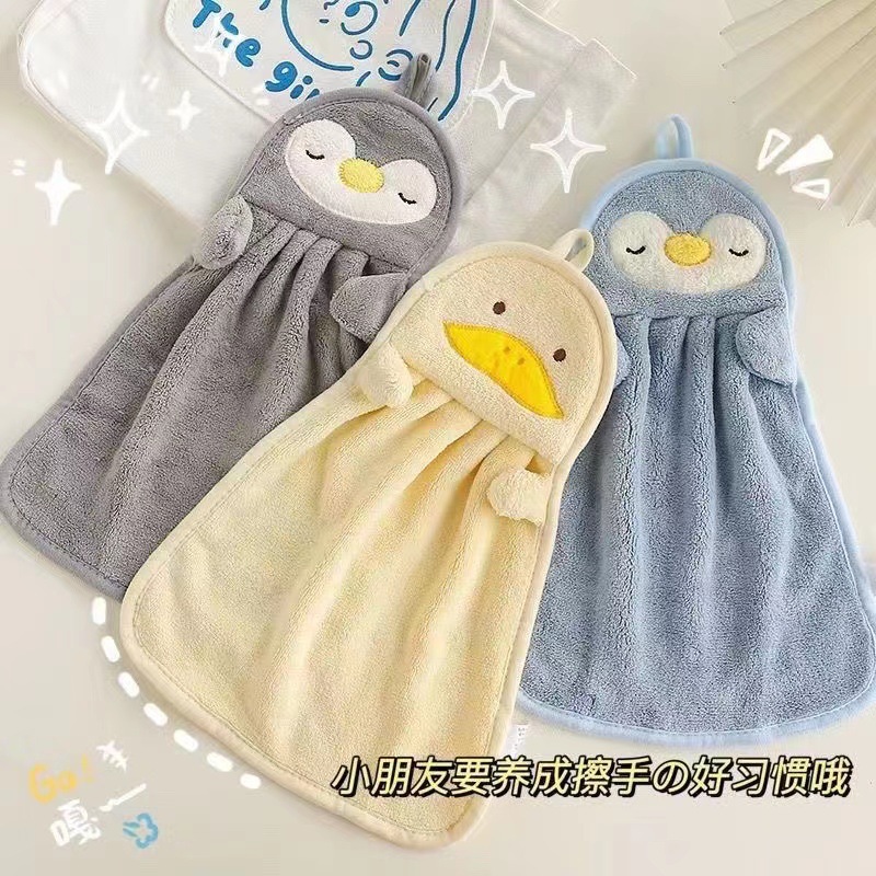 Cute coral fleece hand towel hanging super absorbent kindergarten children's bathroom kitchen commercial soft absorbent