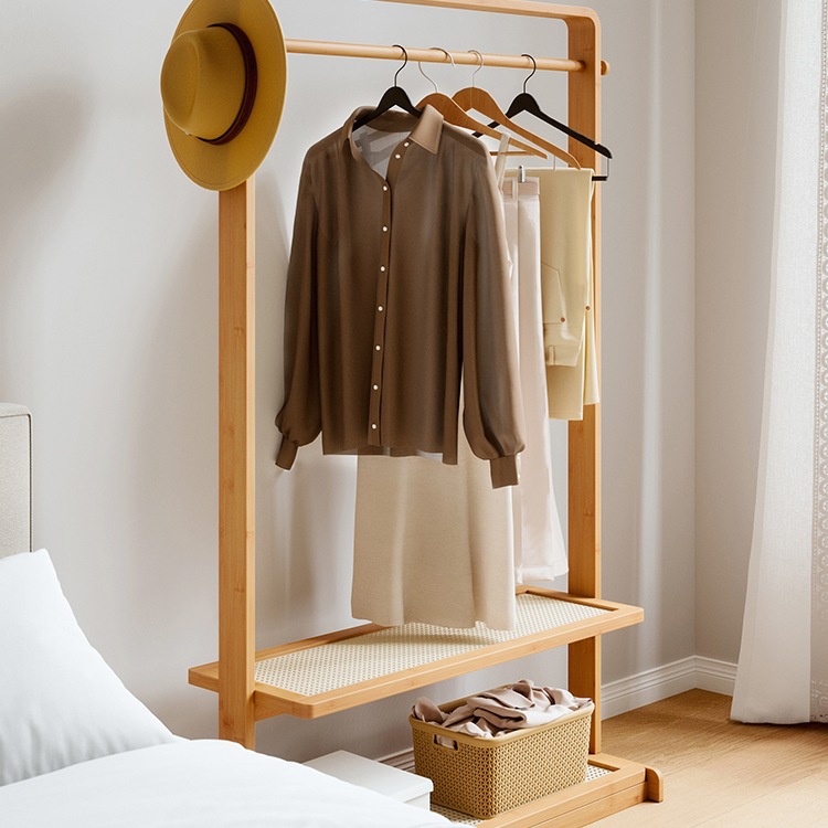 Modern Minimalist Home Bedroom Floor Hanger Mobile Storage Hanger B&B Storage Rack Bedside Coat Rack