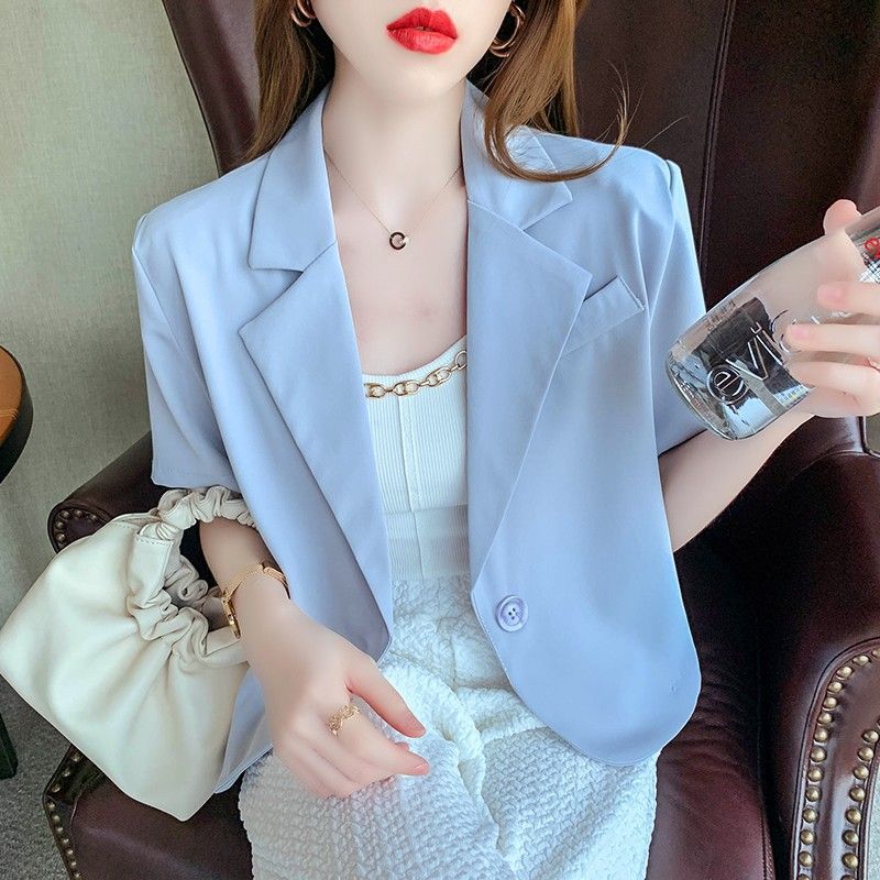Picture of 2023 New Design Sense Short-sleeved Small Suit Jacket Women's Summer Thin Fashionable Casual All-match Suit Short Top