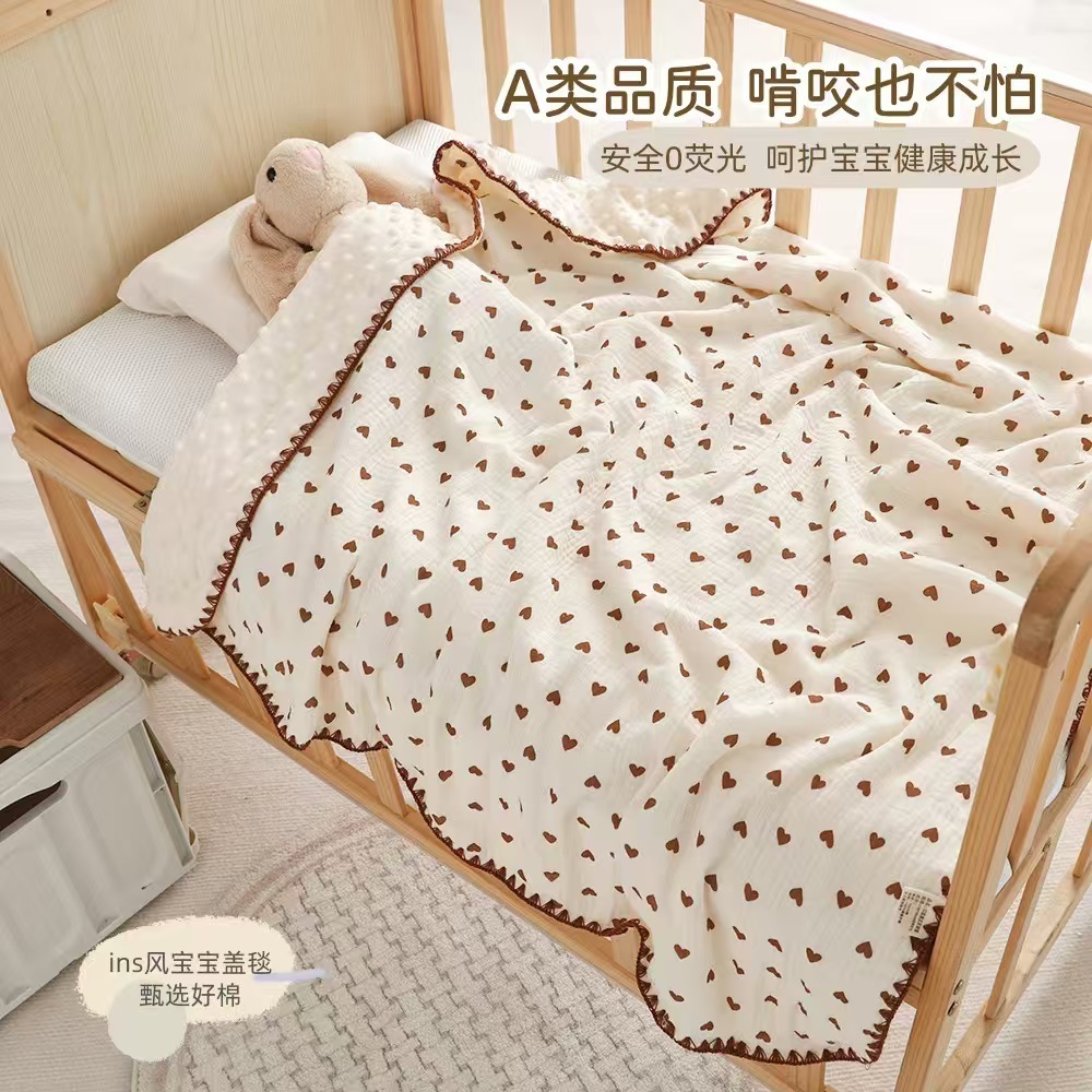 Newborn Doudou Blanket Cotton Gauze Blanket Baby Summer Air-conditioning Pacified Doudou Out Cartoon Quilt