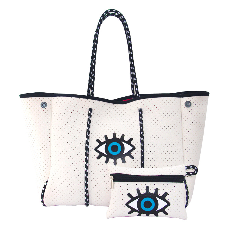 Picture of Diving Material Perforated Beach Bag European and American Fashion Portable Shoulder Strap Mother Bag Outdoor Casual Bag Portable Women's Bag for Women