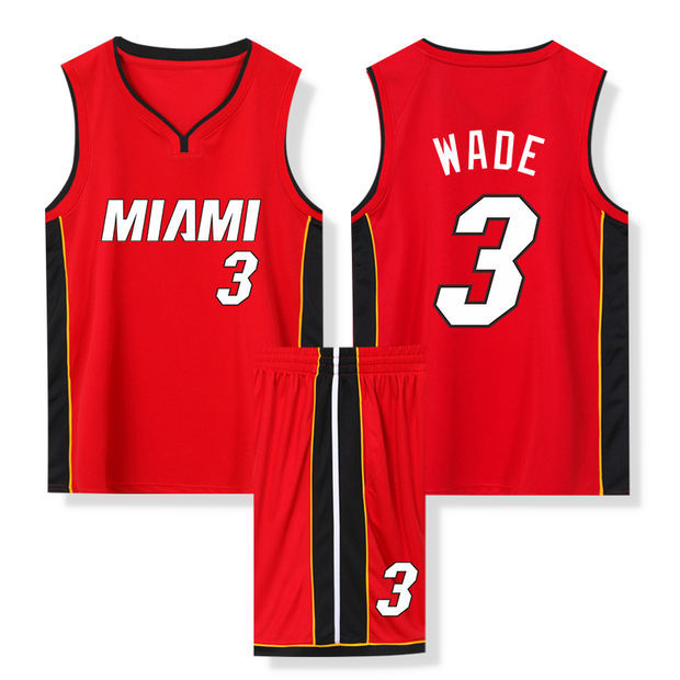 Picture of Heat Wade No.3 Jersey New Season Basketball Uniform Competition Training Team Uniform Set Printing Number