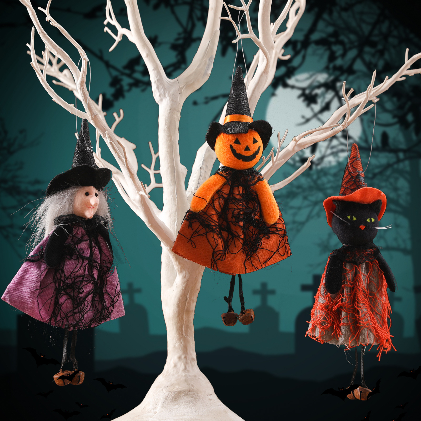 Halloween Hanging Decoration Halloween Pumpkin Ghost Witch Toy Bar Horror Pendant Trick Pendant