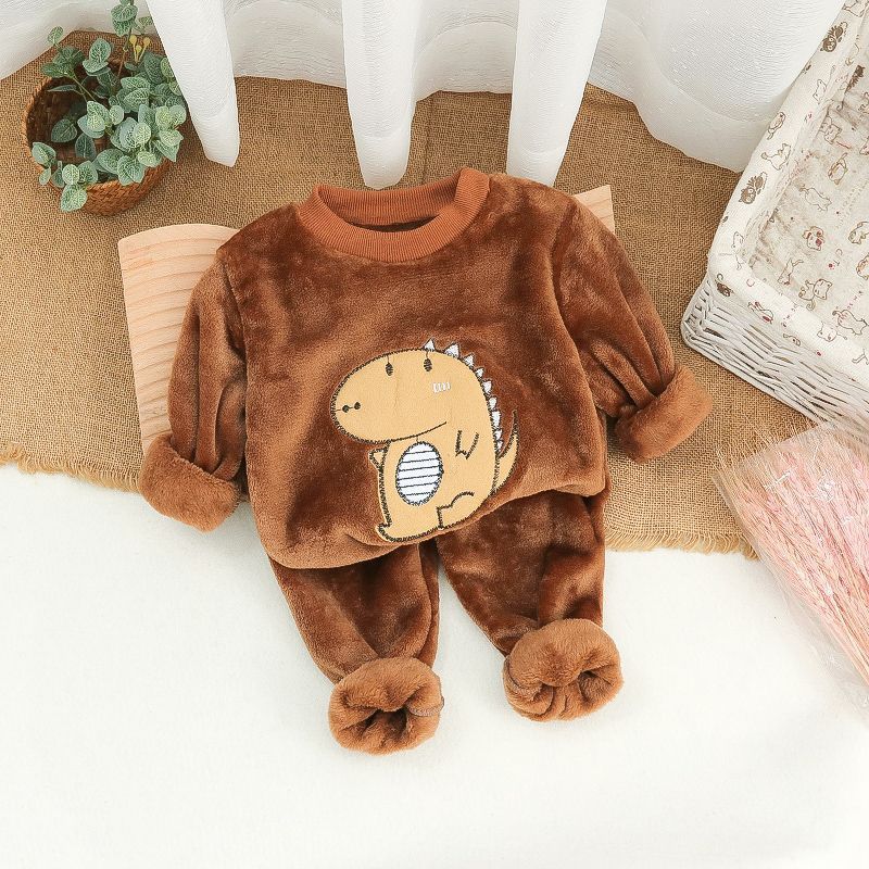 Picture of Baby Winter Pajamas Set 2025 New Baby Kidsren's Clothing Boys and Girls Autumn and Winter Flannel Home Clothes Trendy